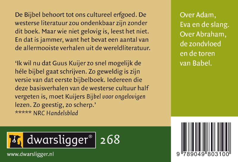 De Bijbel voor ongelovigen 1 Het begin, Genesis achterkant