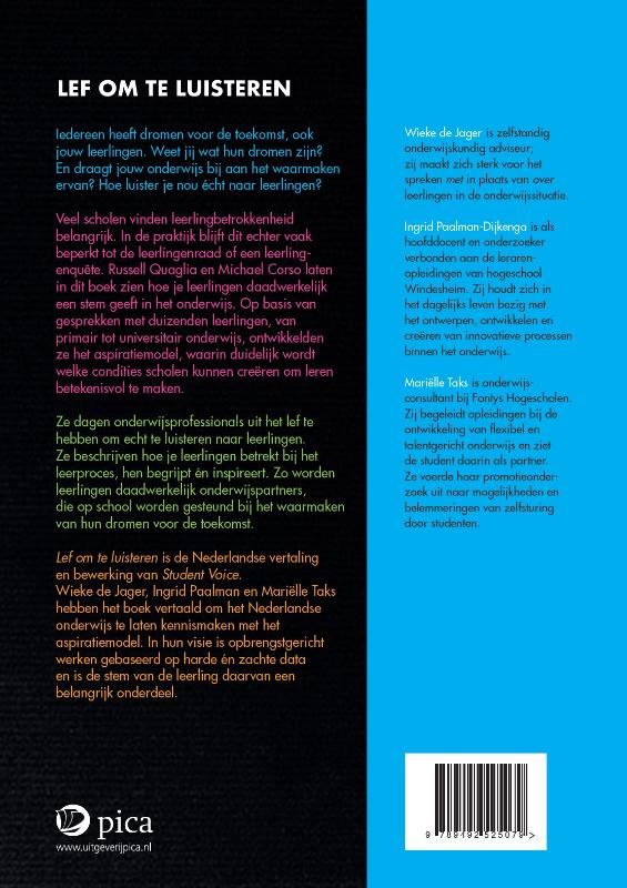 Lef om te luisteren achterkant