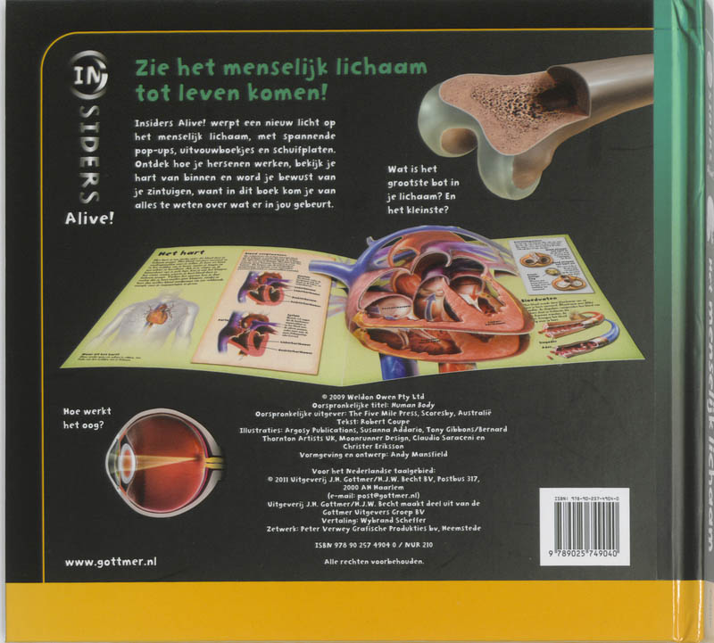 Menselijk lichaam / Insiders Alive! achterkant