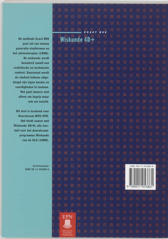 Wiskunde 4D+ Leerlingenboek achterkant