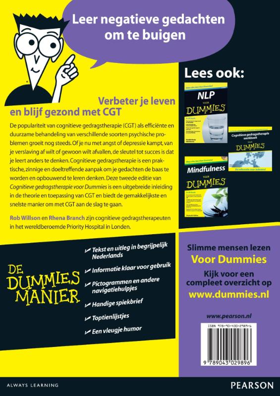 Cognitieve gedragstherapie voor dummies / Voor Dummies achterkant