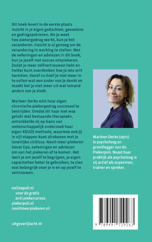 Nooit meer piekeren achterkant