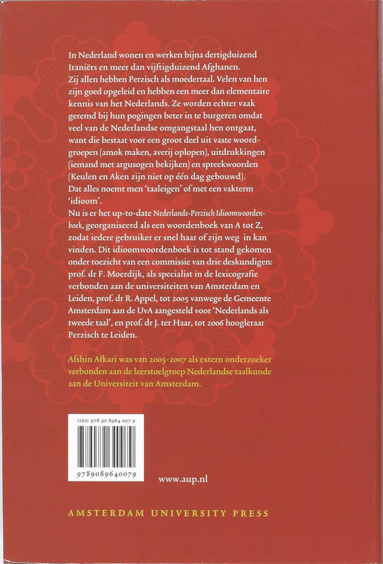 Nederlands-Perzisch idioomwoordenboek achterkant