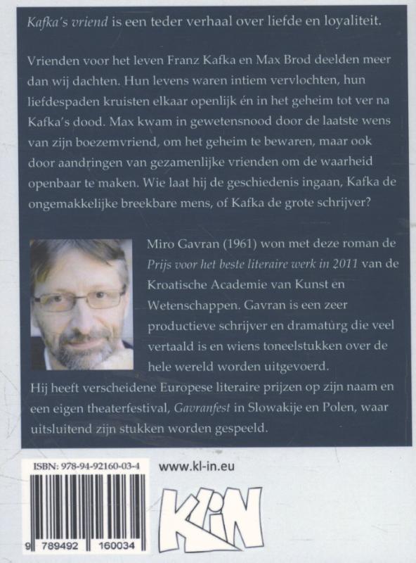 Kroatische literatuur in Nederland  -   Kafka's vriend achterkant