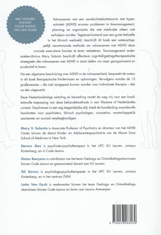 Cognitieve gedragstherapie voor volwassenen met ADHD achterkant