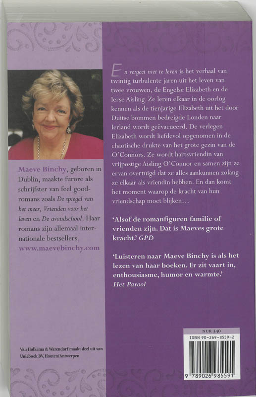 En Vergeet Niet Te Leven achterkant