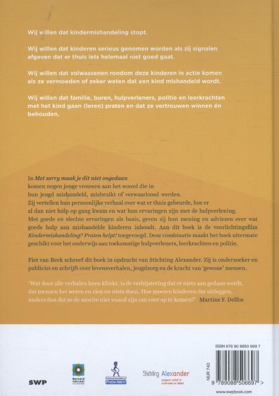 Met sorry maak je dit niet ongedaan achterkant