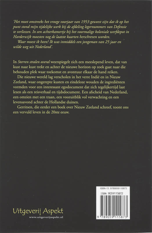 Sterren stralen overal achterkant