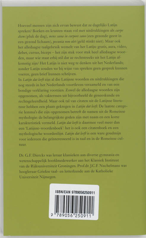 Latijn dat leeft achterkant