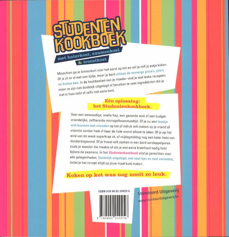 Studentenkookboek achterkant