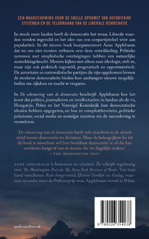 De schemering van de democratie achterkant