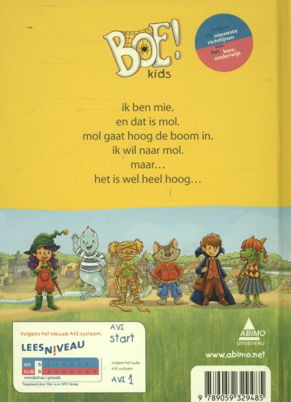 Mie en mol in de boom / Boe!Kids achterkant