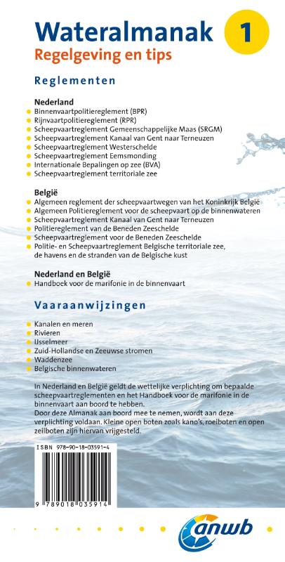 ANWB wateralmanak - Wateralmanak 2013-2014 1 achterkant