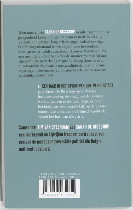 Een jaar in het spoor van Guy Verhofstadt achterkant