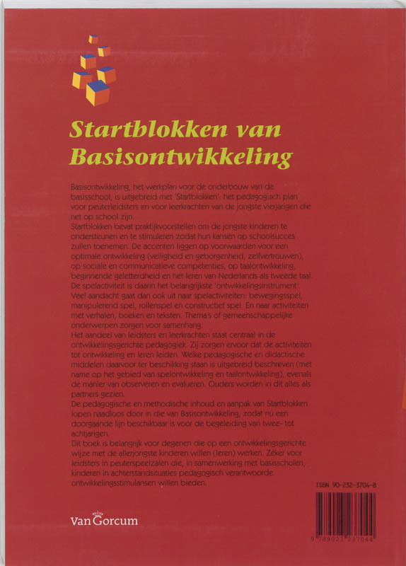 Startblokken van Basisontwikkeling / Ontwikkeling opvoeding onderwijs achterkant