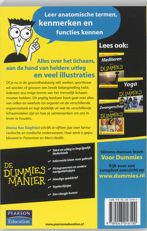 Het menselijk lichaam voor dummies / Voor Dummies achterkant