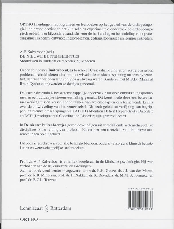 De nieuwe buitenbeentjes / Ortho achterkant