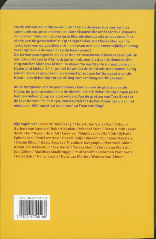 De Terugkeer Van De Geschiedenis achterkant