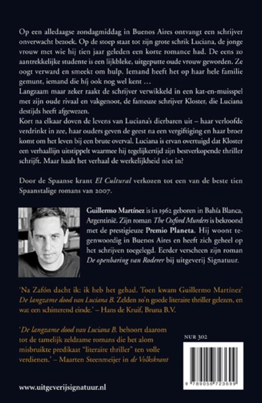 De Langzame Dood Van Luciana B. achterkant