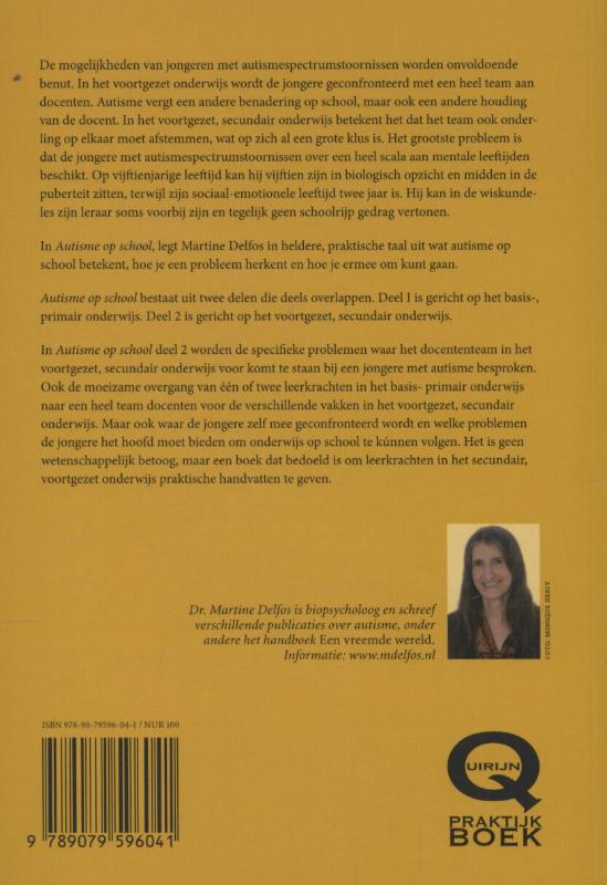Autisme op school Deel 2 voortgezet onderwijs secundair onderwijs achterkant
