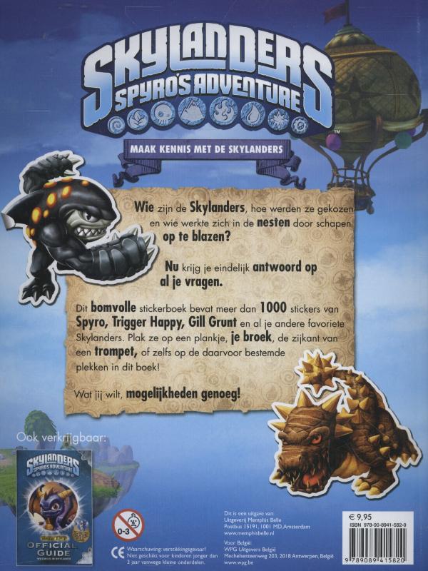 Skylanders - official sticker book achterkant