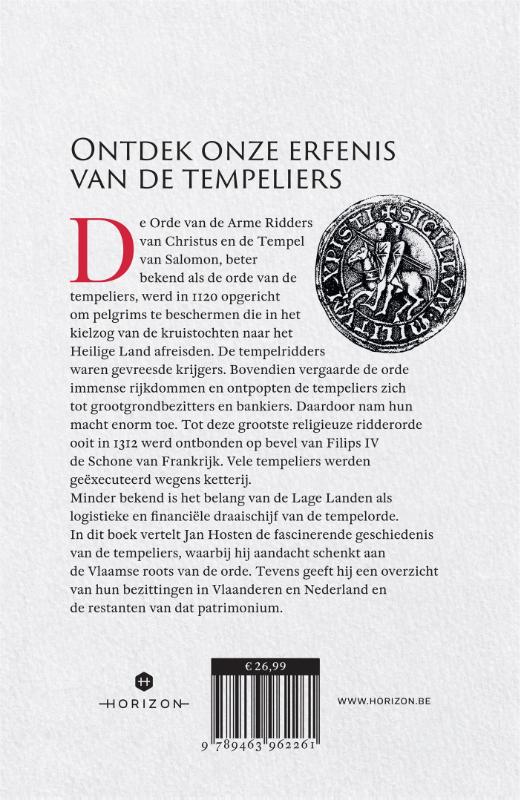 De tempeliers in de Lage Landen achterkant