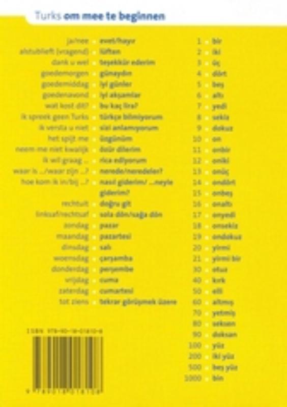 Turks / ANWB taalkit achterkant