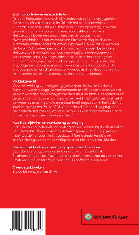 Zakboek strafvordering voor de hulpofficier 2022 achterkant