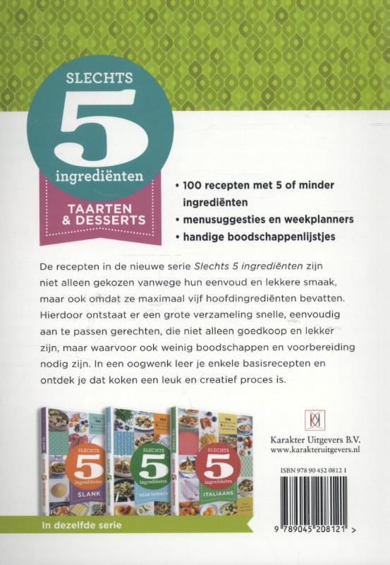 Slechts 5 ingrediënten  -   Taarten & desserts achterkant