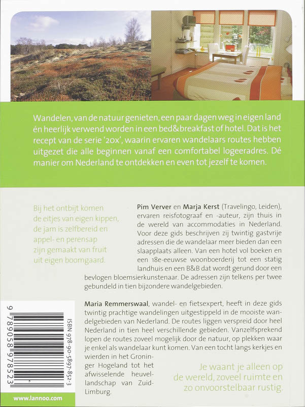 20 x logeren en wandelen in Nederland / 20 x gidsen achterkant