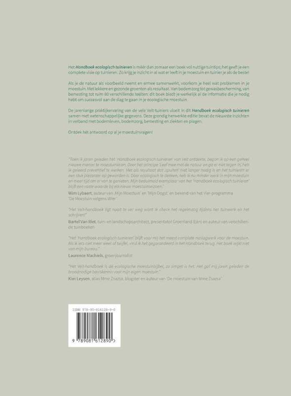 Handboek ecologisch tuinieren achterkant