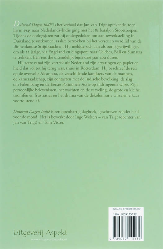 Duizend dagen Indie achterkant