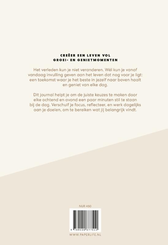 Wake up to grow Journal achterkant