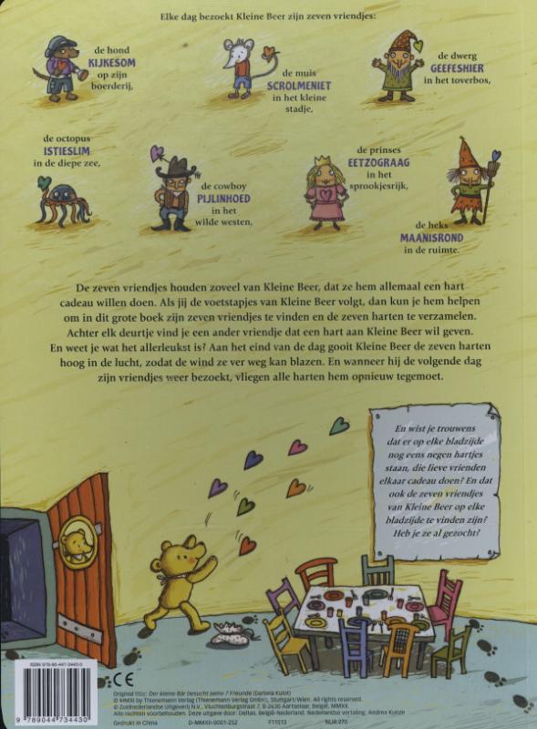 Kleine beer zoekt zijn vriendjes achterkant