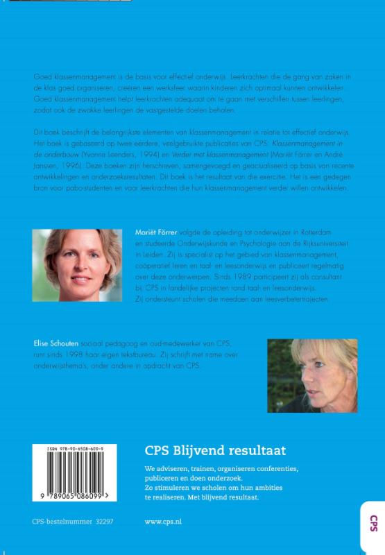 Klassenmanagement in de basisschool achterkant