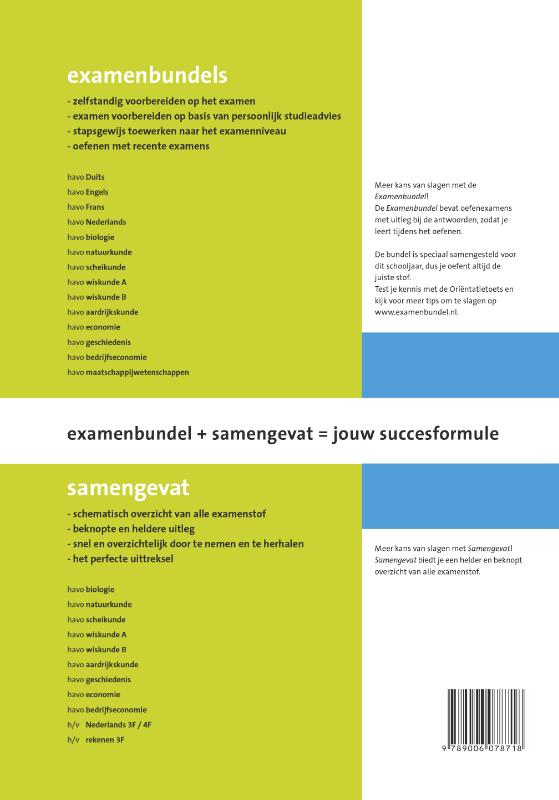 Samengevat - Havo Scheikunde achterkant
