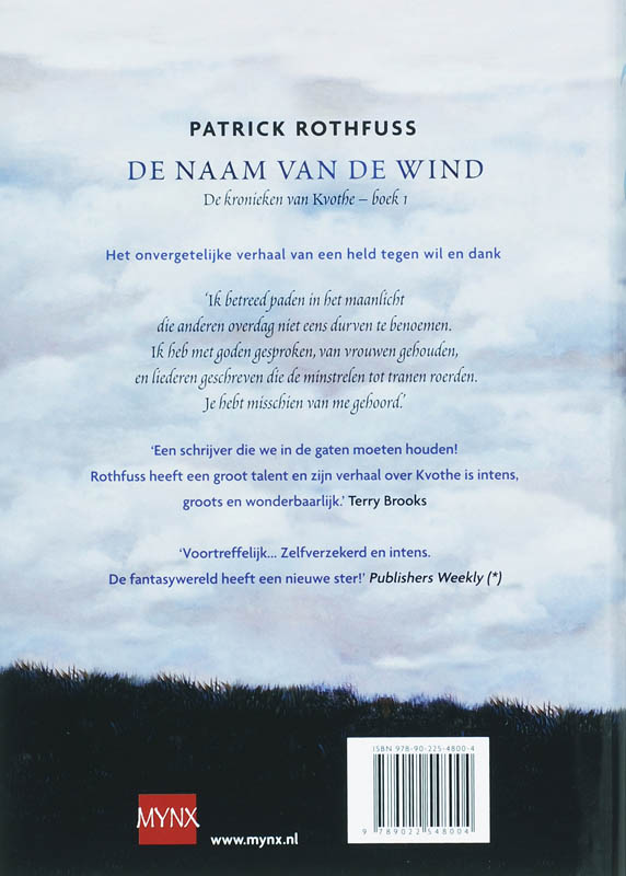 De naam van de wind / Kronieken van Kvothe / 1 achterkant