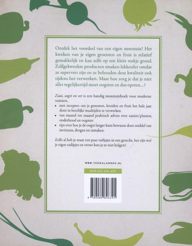 Zaai, oogst en eet achterkant