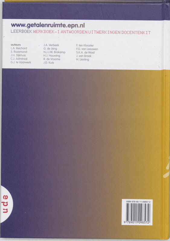 Getal en Ruimte / Havo A 1 achterkant