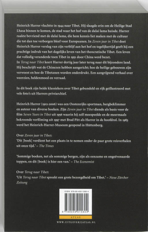 Zeven jaar in Tibet / Terug naar Tibet / Atlas Klassieke reizen / 15 achterkant