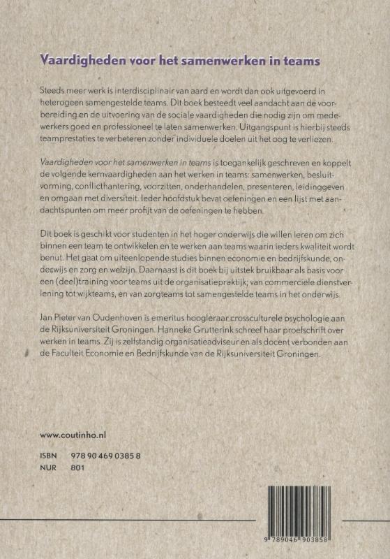 Vaardigheden voor het samenwerken in teams achterkant