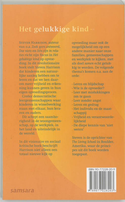 Het gelukkige kind achterkant