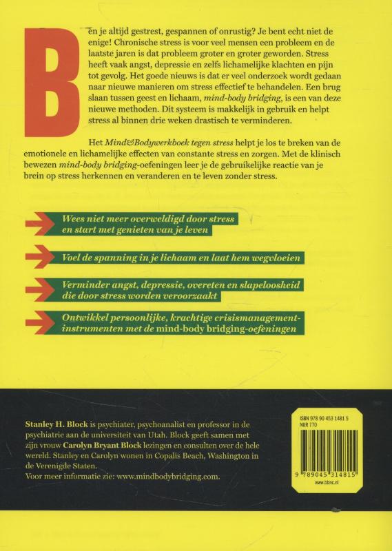 Mind en bodywerkboek tegen stress achterkant