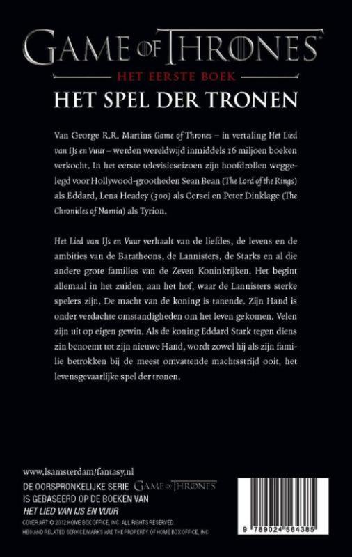 Het Lied van IJs en Vuur  1 achterkant