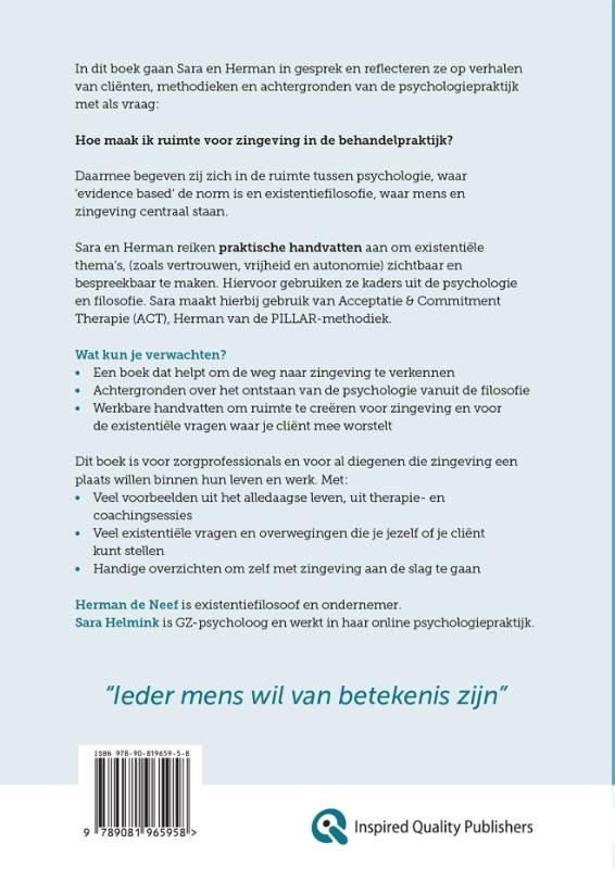 Ruimte voor zingeving achterkant