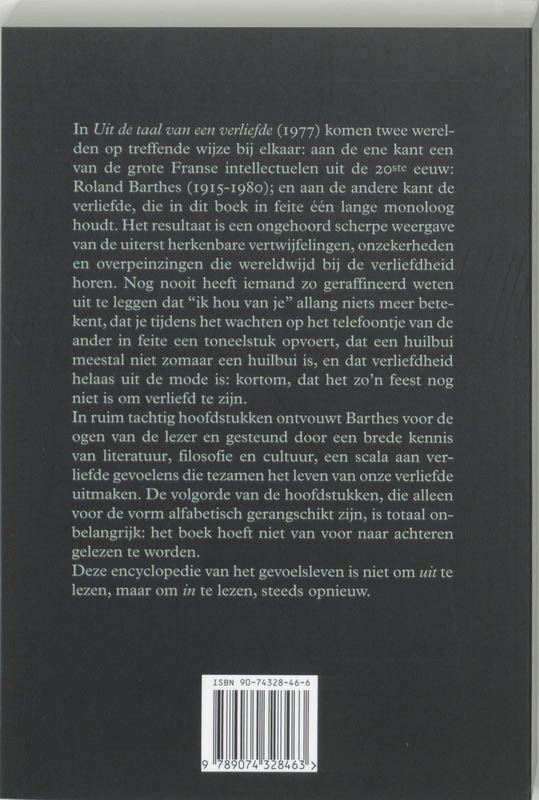 Uit de taal van een verliefde achterkant