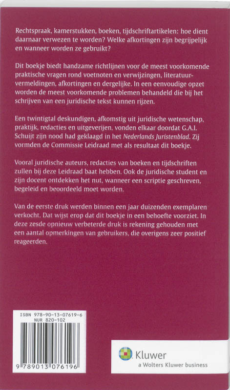 Leidraad voor juridische auteurs achterkant