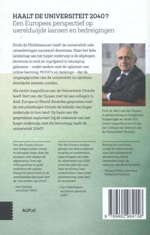 Haalt de universiteit 2040? achterkant