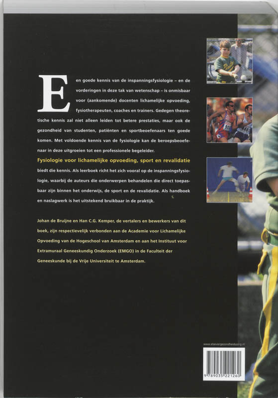 Fysiologie voor lichamelijke opvoeding, sport en revalidatie achterkant