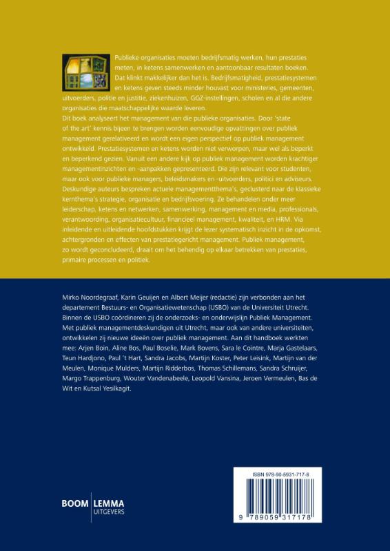 Handboek publiek management achterkant